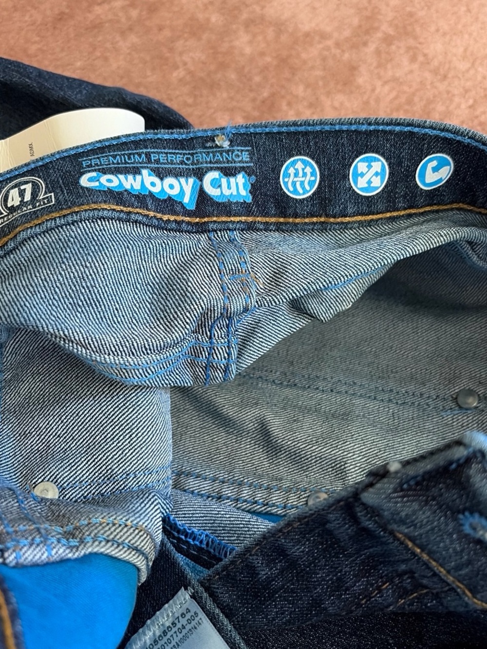 Wrangler 47 Men’s Blue Denim Jeans. 35x32, regular fit, cowboy cut premium  NWTS